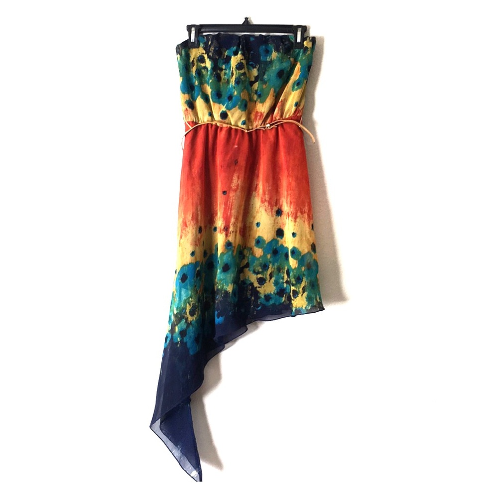 Multi-color asymmetrical dress